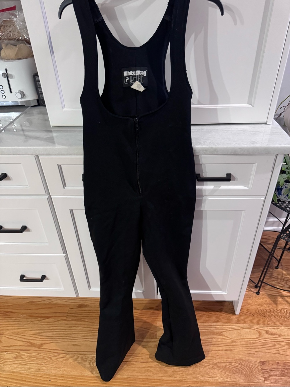 White Stag Black Ski Bib Pants with Front Zip